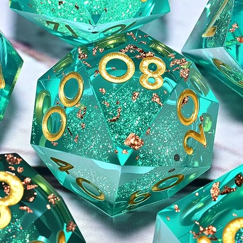 Miniatura 3 de Dungeons and Dragons Juego de Dados de Núcleo Líquido D&D, Juego de Dados de Resina Poliédrica DND, Utilizado para Dados de Juegos de Rol Magic