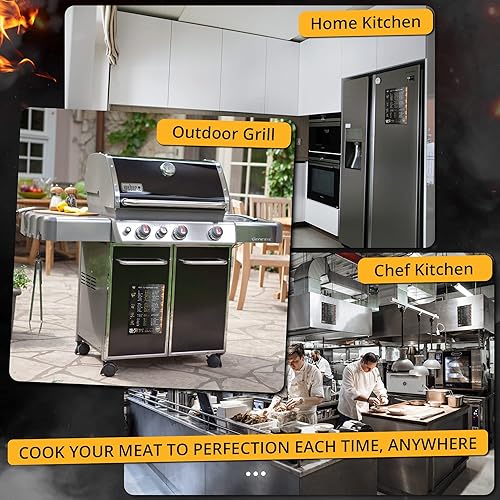 Miniatura 4 de Imán y gráfico de temperatura de carne, hoja de trucos para asar y parrilla de 8 x 10, para asar y cocinar - Guía magnética de temperatura con