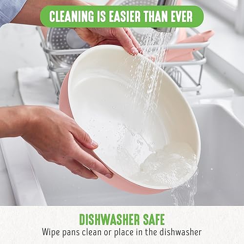 Miniatura 11 de GreenLife Juego de ollas y sartenes antiadherentes de 10 piezas, mango desmontable y apilable, sartenes de cocina no tóxicas sin PFAS, sartenes de