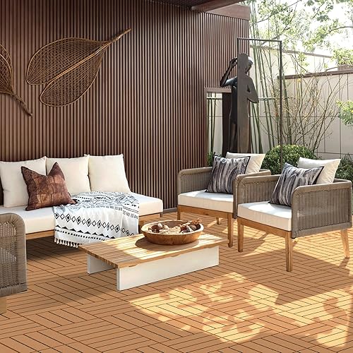 Vista 25 de Goovilla Azulejos de plástico entrelazados de 27 pies cuadrados, 27 piezas impermeables para patio y balcón, azulejos entrelazados para exteriores