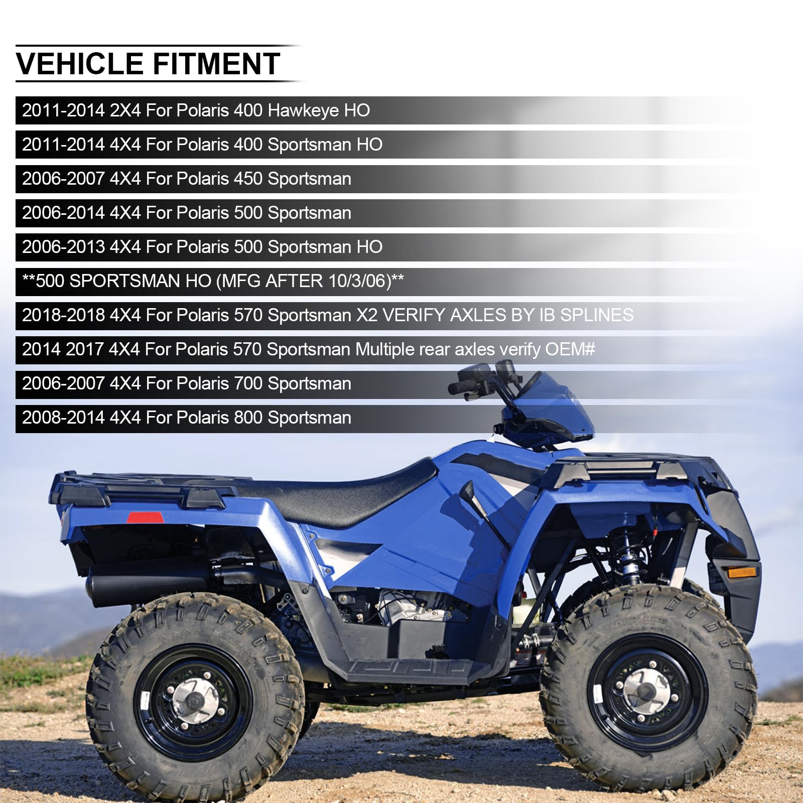 Polaris 570 Sportsman Accessories East Lake Axle Rear Left