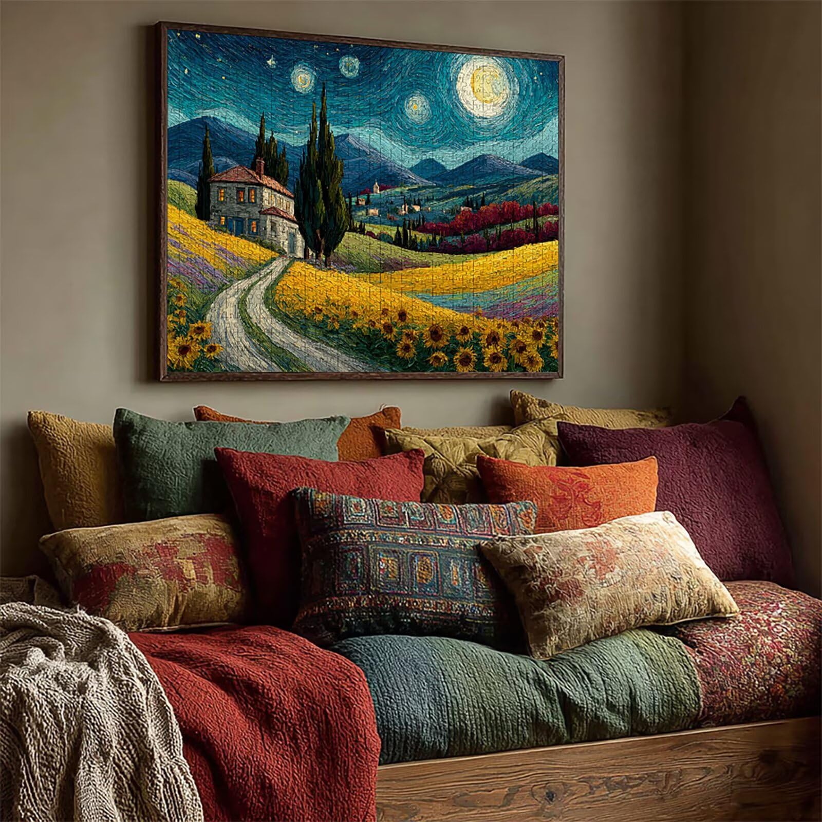 Campo Puzzle de 2000 Piezas para Adultos, Puzzle Madera con Caja 99x70cm, Rompecabezas Adultos de Alta Dificultad, DIY Juego de Rompecabezas, Pasatiempo Creativo, Regalo, (Cielo Estrellado) 9-6518