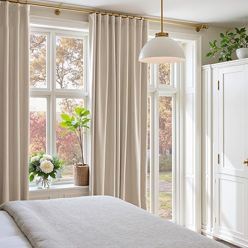 Miniatura 9 de Lazzzy - 2 paneles de cortinas de terciopelo, para oscurecimiento de habitación, con aislamiento térmico, muy suaves, lujosas, con bolsillo para