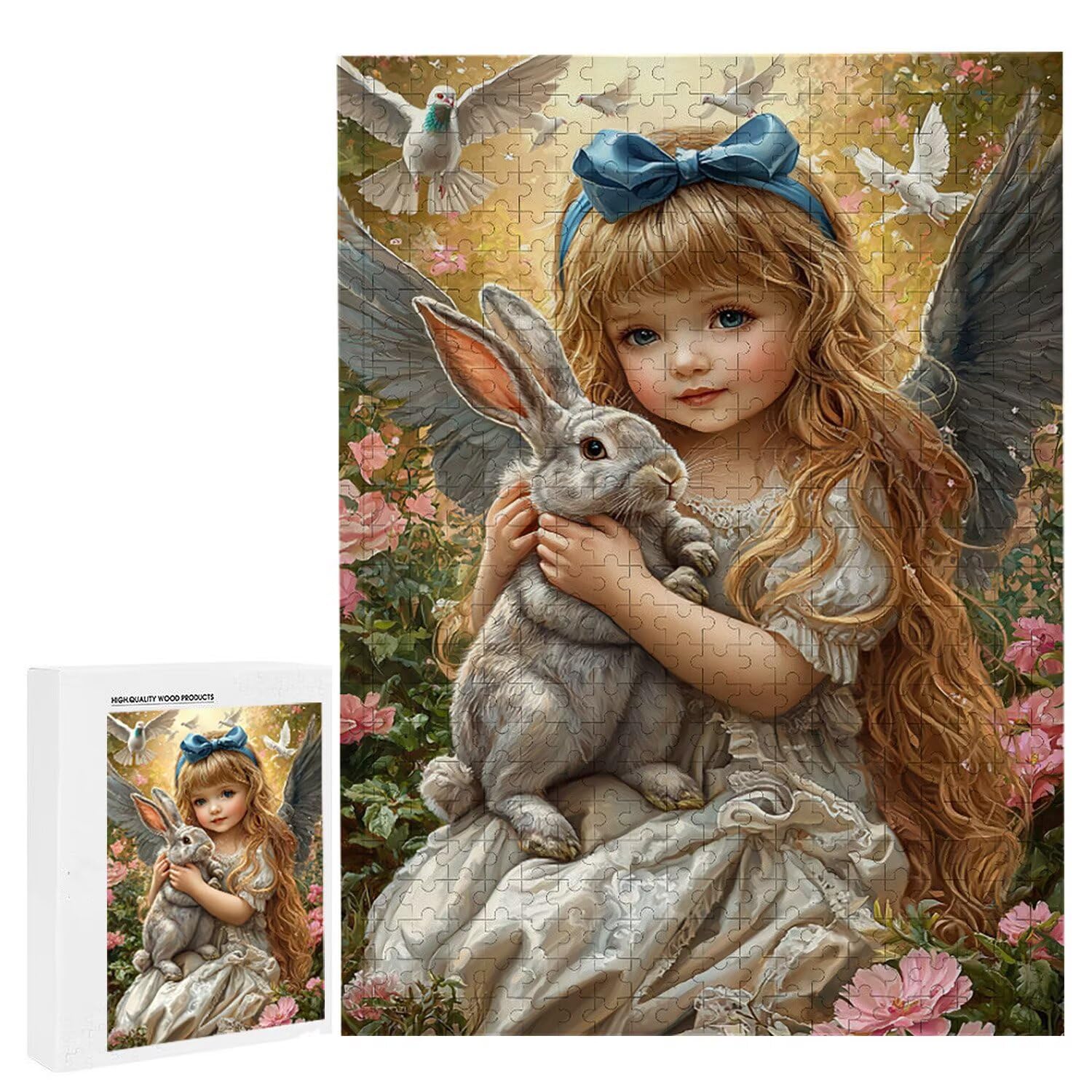 Puzzle 3000 elementów, puzzle dla dorosłych, wyzwanie puzzle, puzzle dla całej rodziny, napis na plecach, prezenty dla mężczyzn kobiet, motyw: (królik dziewczyny) z-652