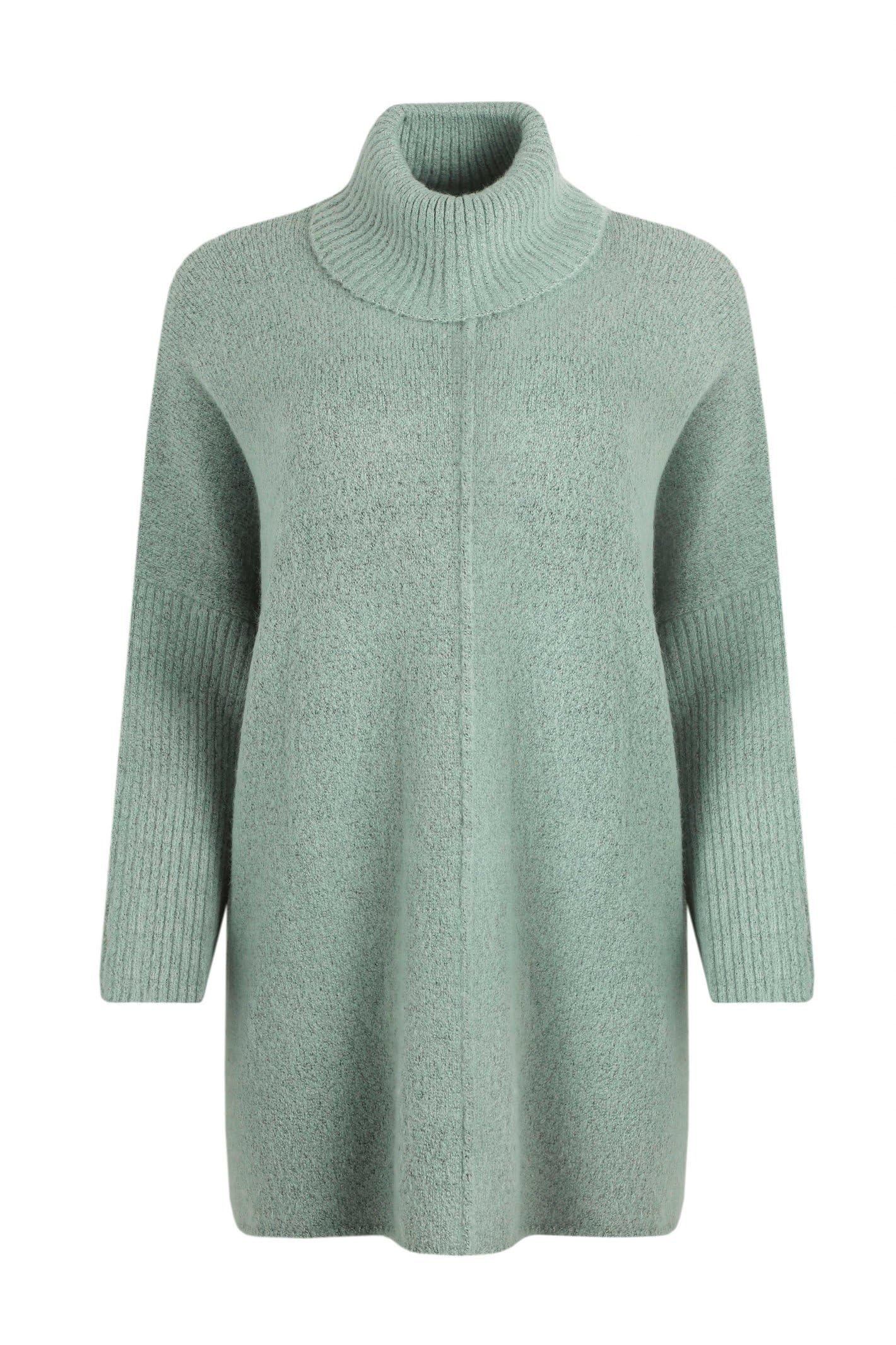 Weird Fish Carolyn Roll Neck Tunic Jumper Frosty Spruce Size 20