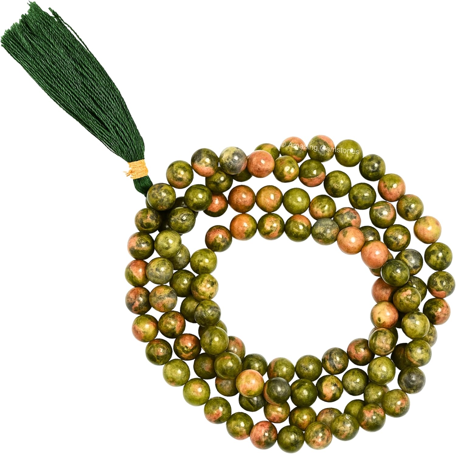 Amazing Gemstone Japa Mala 108 Prayer Beads Necklace and Wrist Mala Bracelet for Meditation