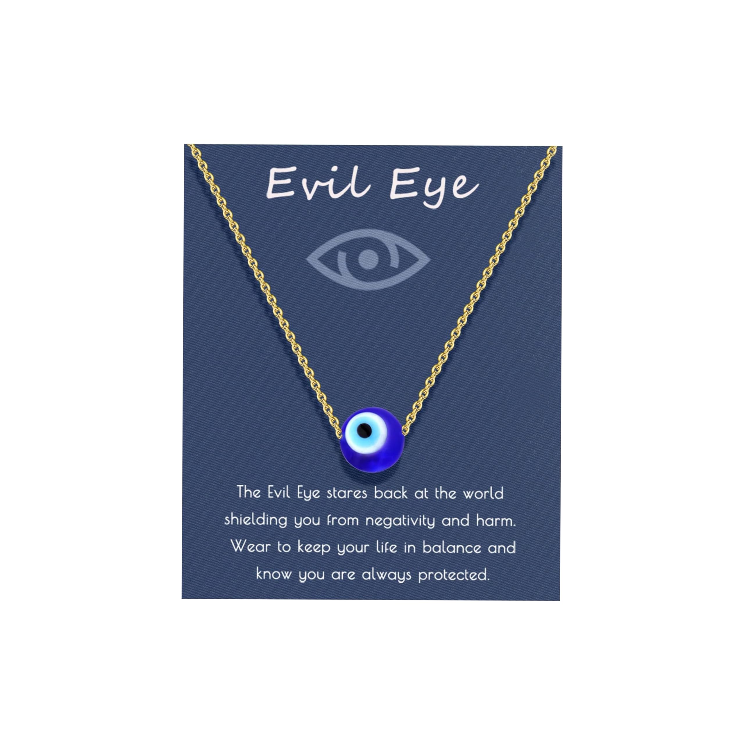 SHILPMART Womens Evil Eye Pendant Necklace With Blue Onyx Beads And Golden Chain (B0D1CK8C9B) Amazon Price History, Amazon Price Tracker