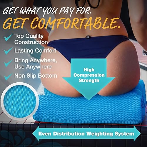 Miniatura 8 de Star Splash Asiento elevador para bañera de hidromasaje, 15 x 12 x 5 pulgadas, cojín de baño con parte inferior antideslizante de micropuntos y 6