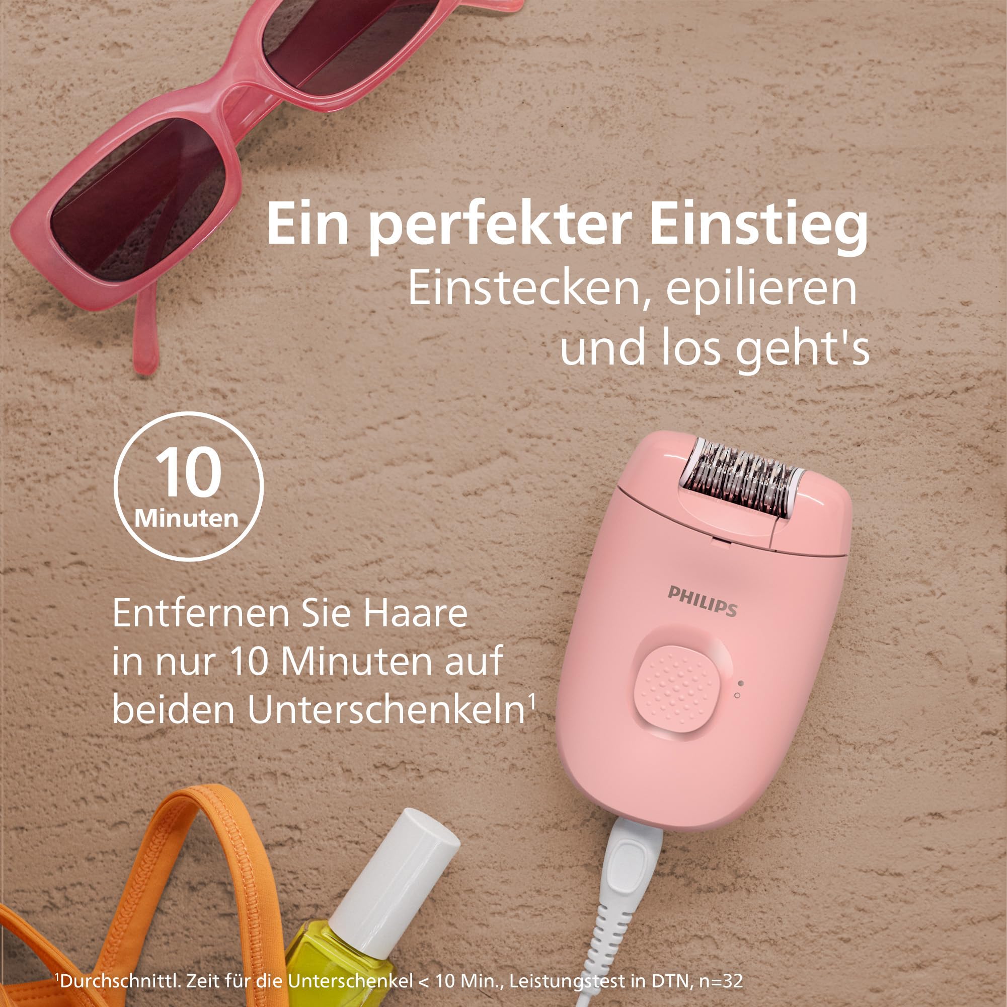 Philips Epilierer Series 2000, kabelgebundener Epilierer, Haarentfernungsgerät, Modell BRE229/00, Schwarz