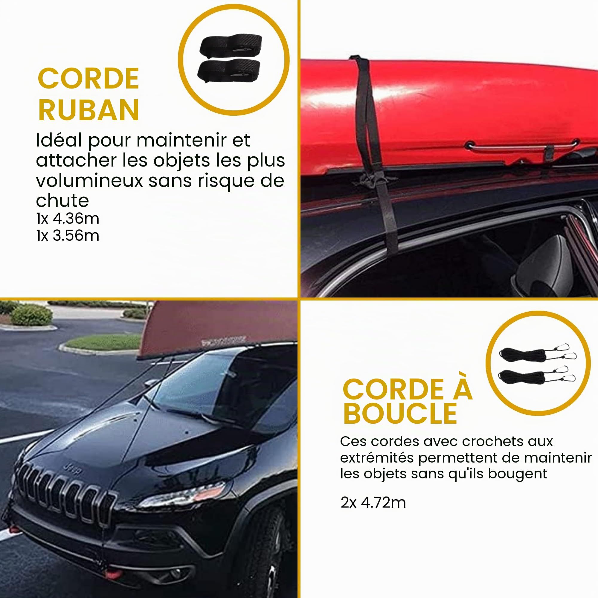 𝗕𝗮𝗿𝗿𝗲𝘀 𝗱𝗲 𝗧𝗼𝗶𝘁 𝗨𝗻𝗶𝘃𝗲𝗿𝘀𝗲𝗹𝗹𝗲𝘀, Support de Toit de Voiture Universel pour Voyage, Coussinets de Bagages Pliables Souples, Barre Portable pour Le Transport.