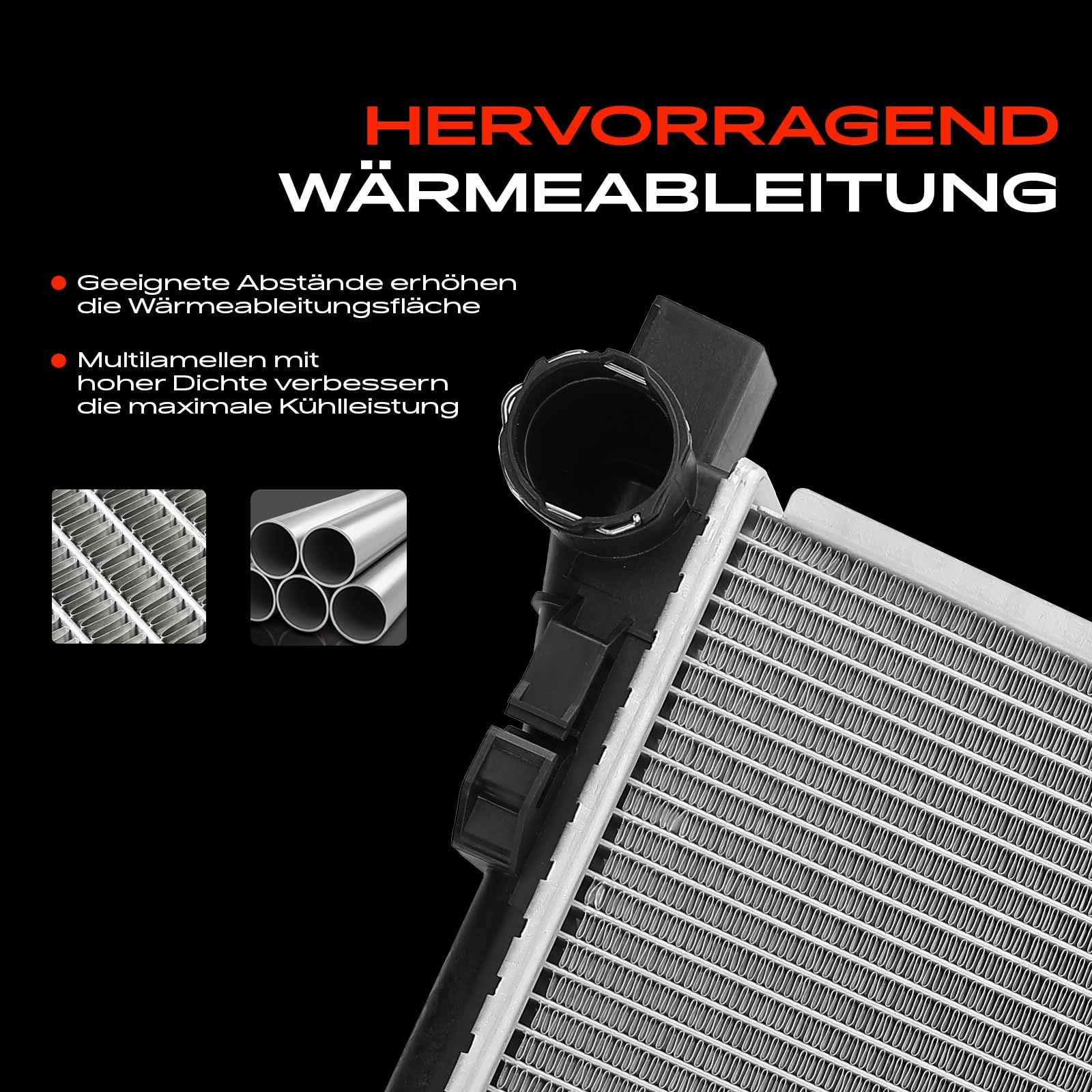 Frankberg Radiador Enfriador de agua Radiador del motor 2035000603 | Compatible con: Clase C Modelo T S203, SLK R171, CLK Cabriolet A209, Clase CLC CL203, CLK C209, Coupé Clase C CL203