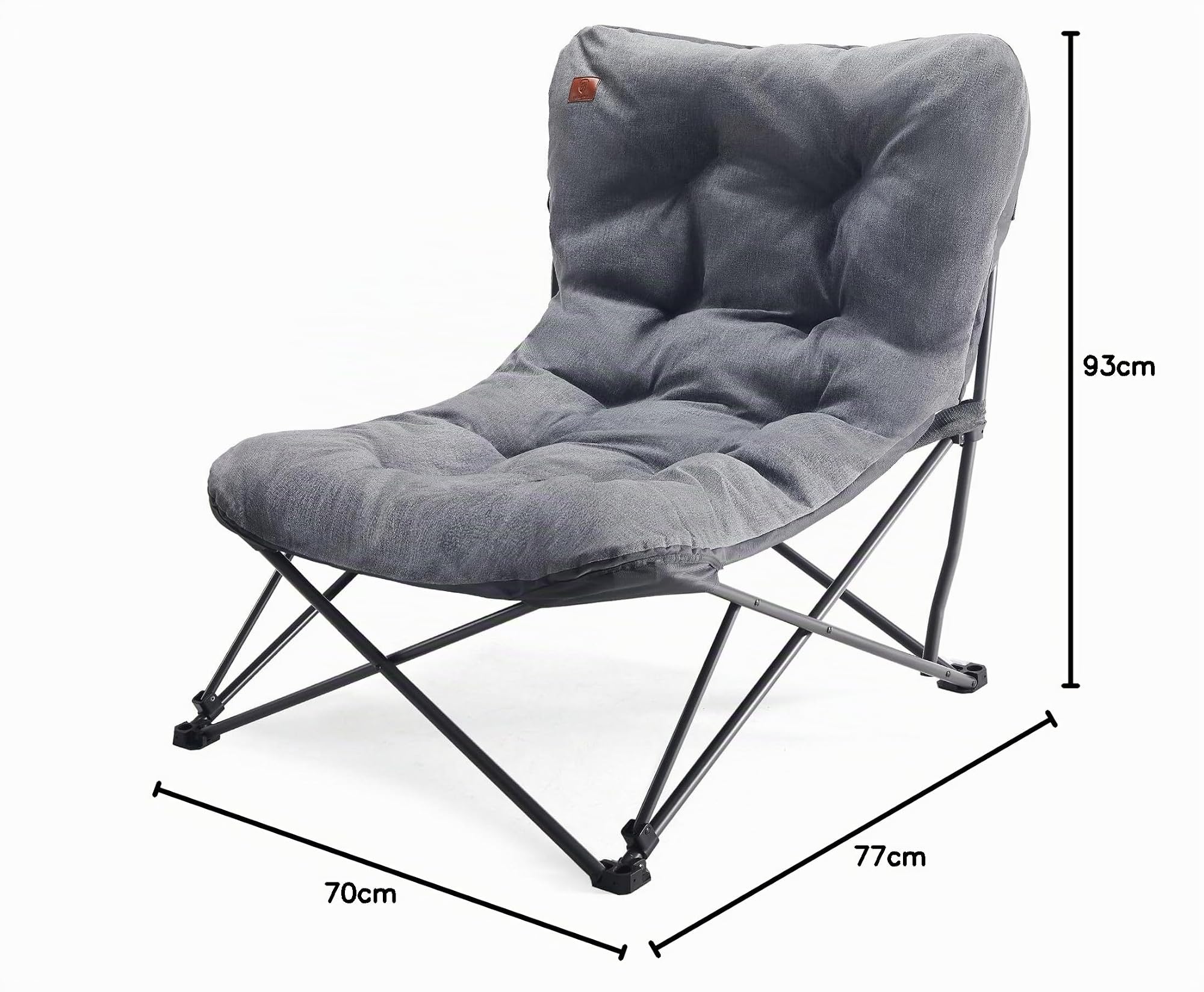 EVER ADVANCED Chaise de Camping Pliable XXL 180kg, Dossier Haut | Chaise pliante surdimensionnée à dossier haut, relax pour camping, jardin, balcon, pêche, intérieur, grise