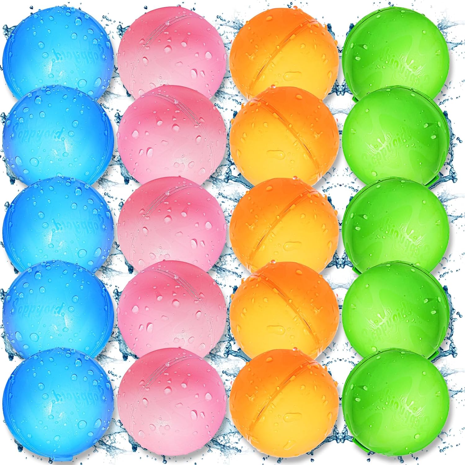 Reusable Water Balloons 20PCS - Pool Beach Toys for Kids, Summer Fun Outdoor Water Toys Games for Kids Adults Outside Play, Backyard Swimming Pool Party Supplies