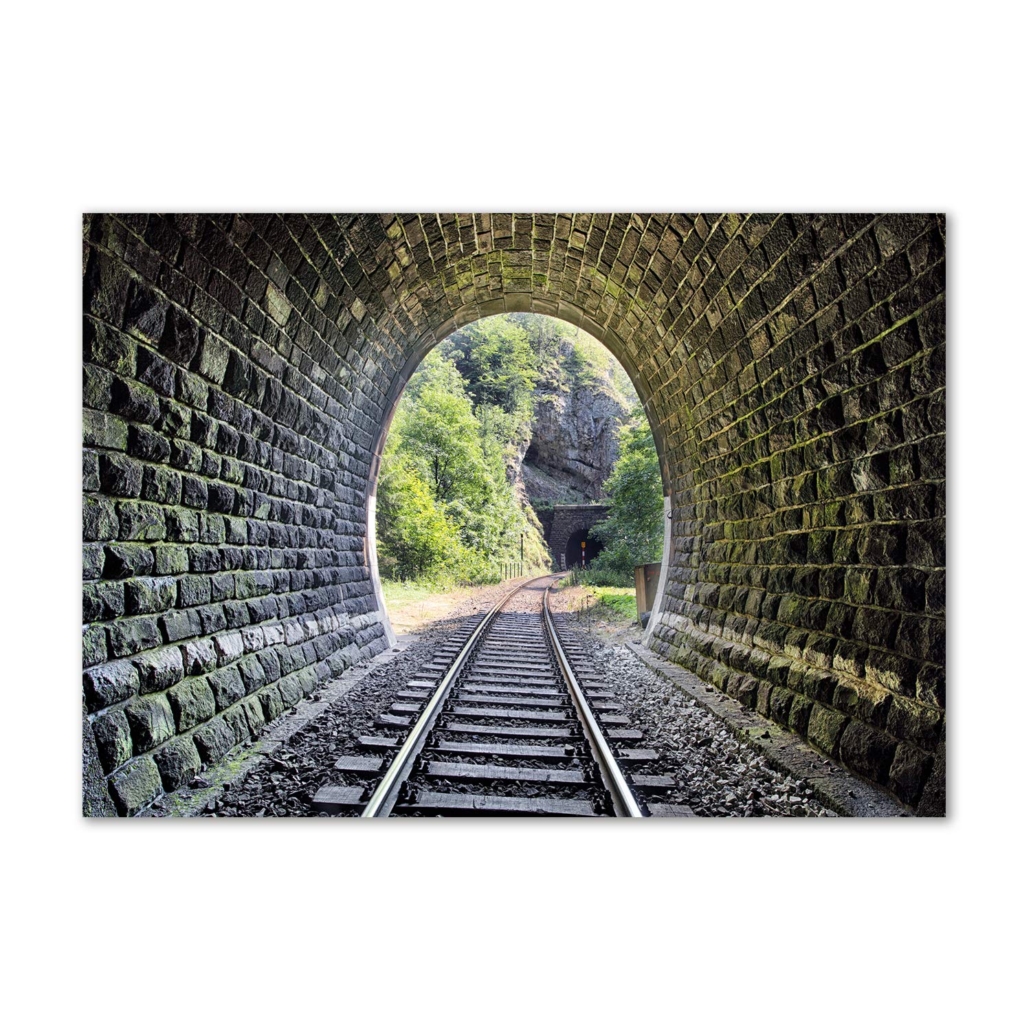 Tableau tunnel ferroviaire vert acrylique pour agrandir un couloir sombre