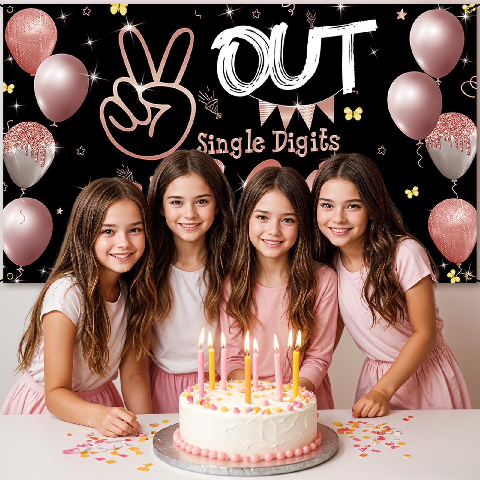 Fotohintergrund 10. Geburtstag – 1,8 X 1,5 M Buntes Stoffbanner Für Jungen & Mädchen Party