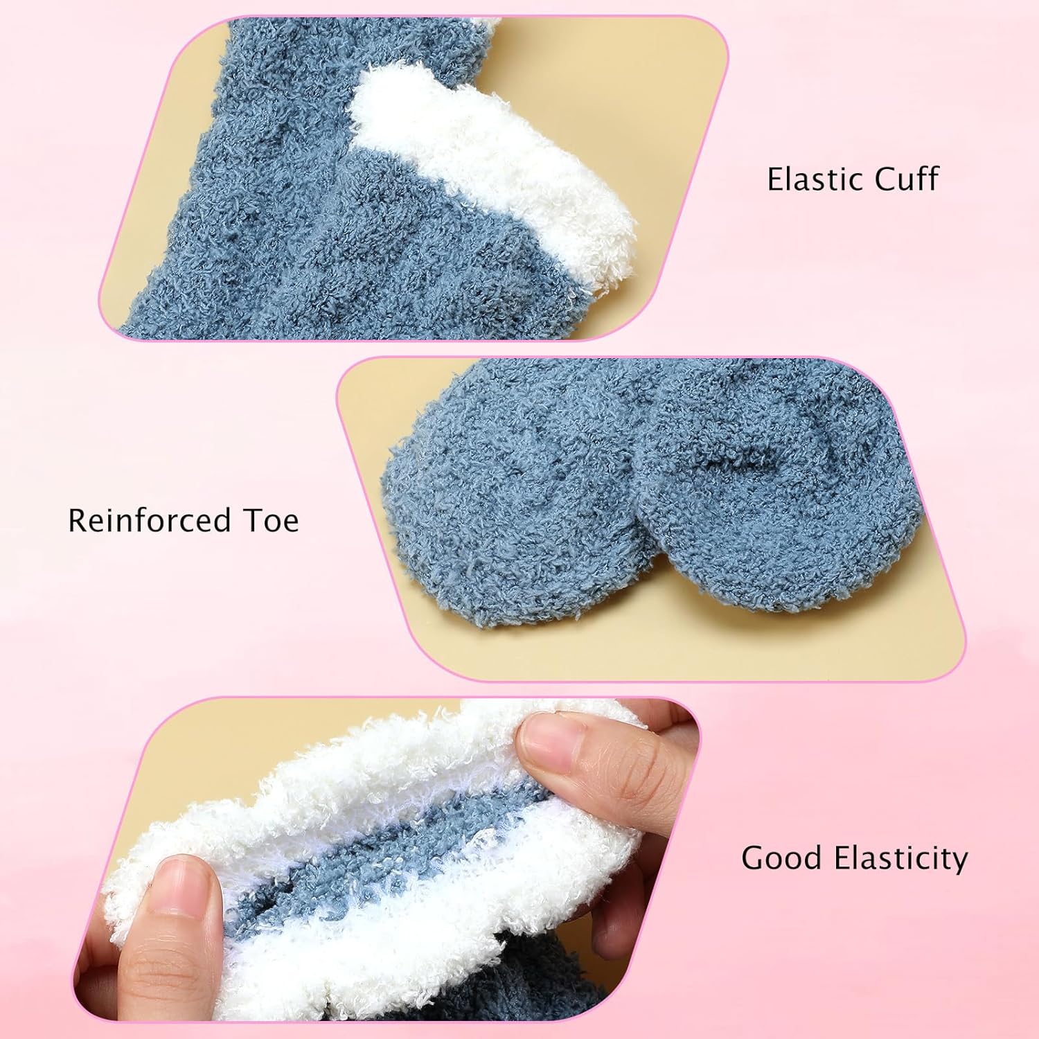 6 Pairs Winter Fuzzy Socks Women, Winter Warm Fluffy Cozy Socks Microfiber Soft Home Sleeping Sock, Colorful Cozy Slipper Sock Warm Plush Crew Sockss for Women Size 5-10 - Image 5