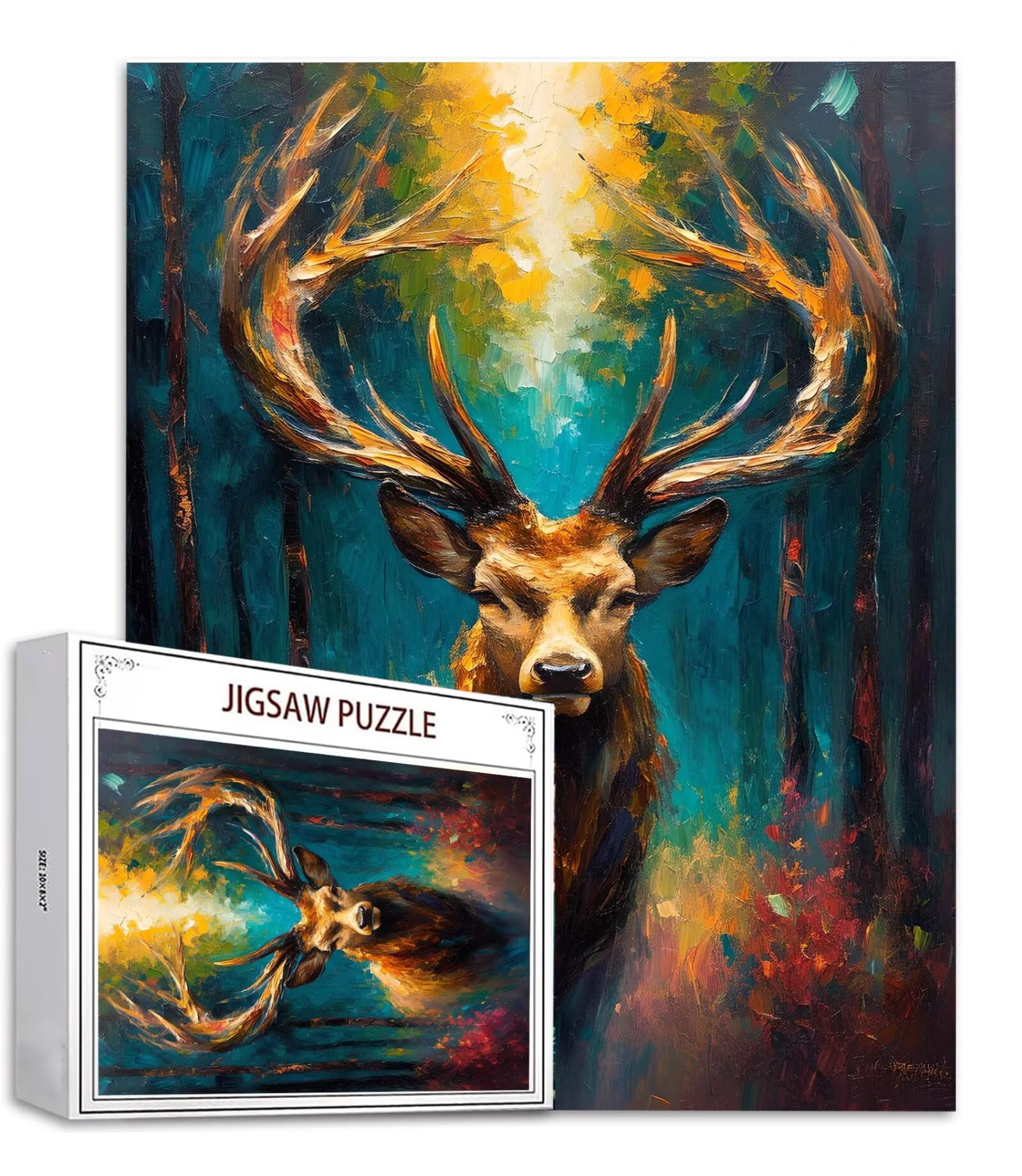 Puzzle ze zwierzętami 5000 sztuk Jeleń Puzzle Dorośli Kawałek Drewna Gry, Rodzinna Rozrywka Puzzle Jigsaw Od 14 lat, Wystrój domu Prezenty S-592
