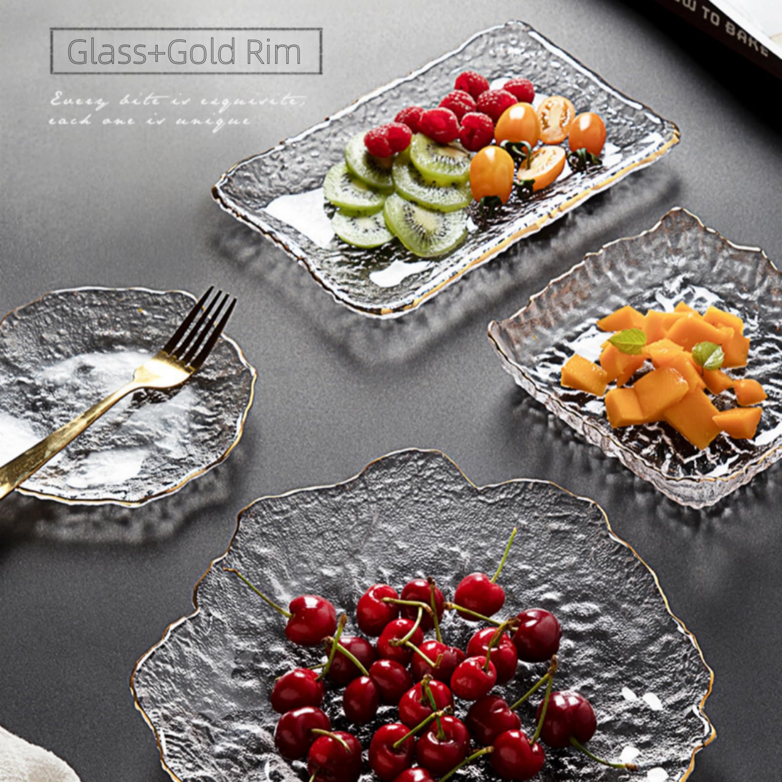 Amazon.com | Supercap - 6inch Square Glass Dessert Plates, Crystal