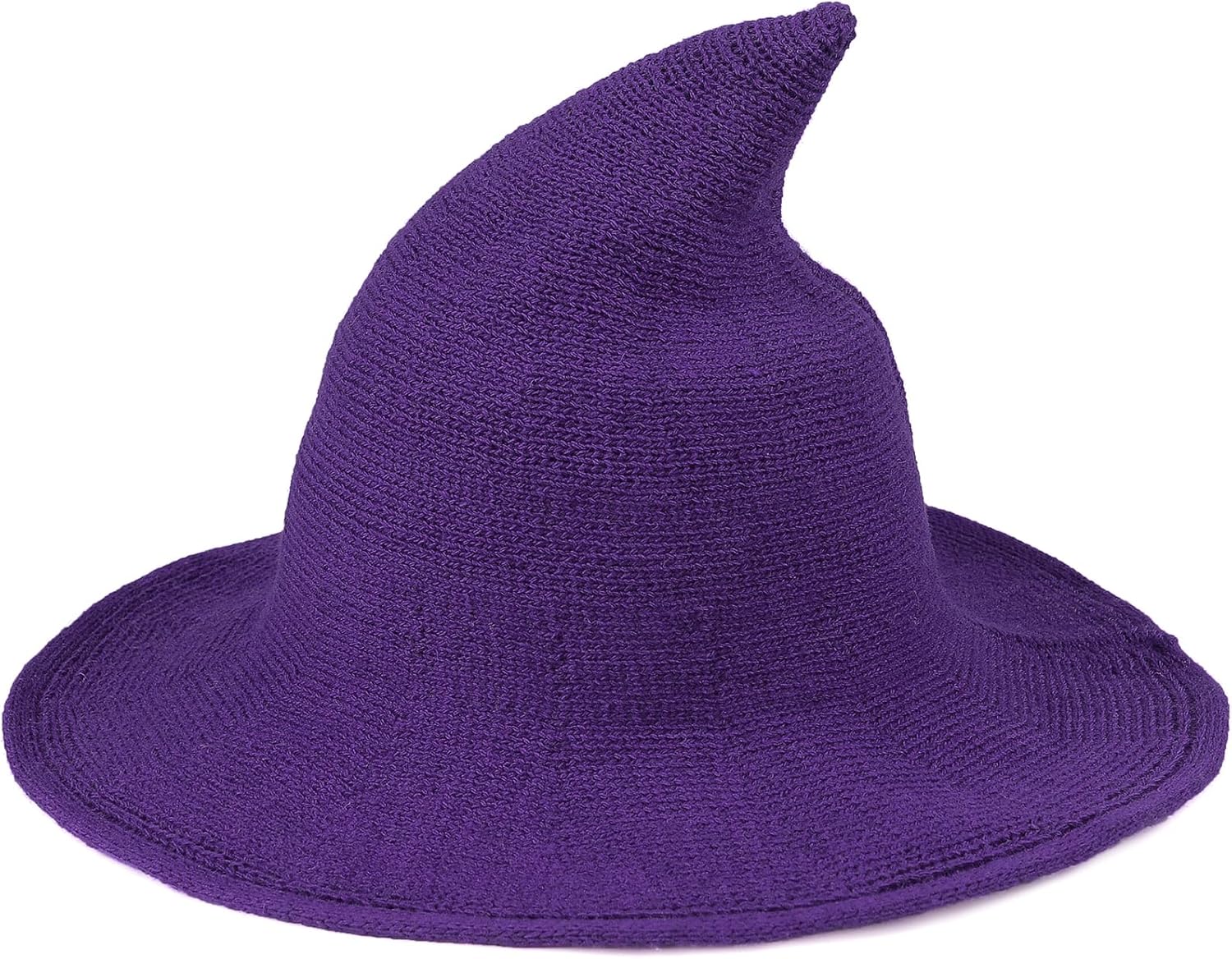 Century Star Women Witch Hat for Halloween Wool Hats Wide Brim Spire Knitted Cap Party and Daily