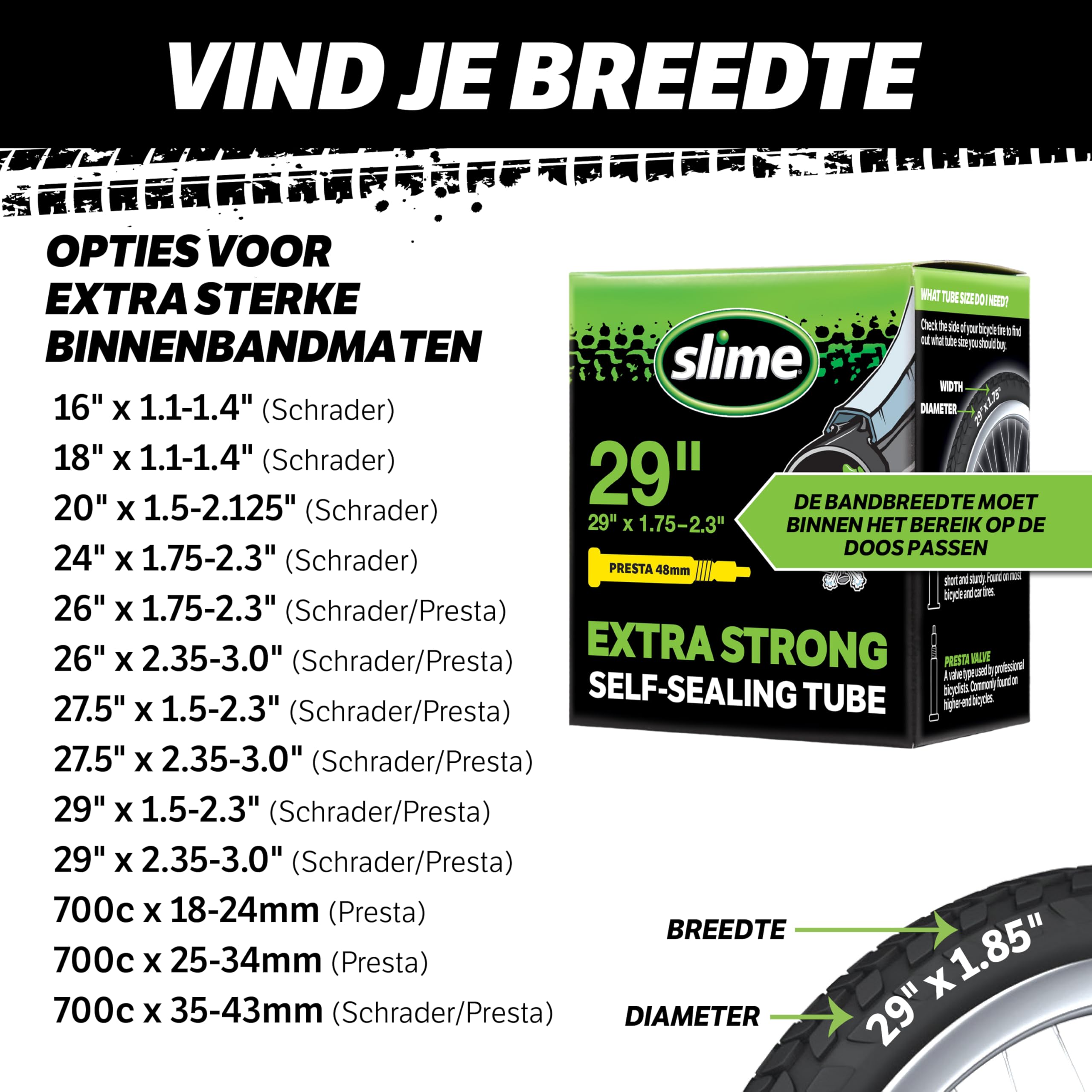 Slime Dętka Rowerowa z Uszczelniaczem, Zawór Schradera, Czarna, Butyl, Rower Górski, 26 cali, 2.35-3.0 cala