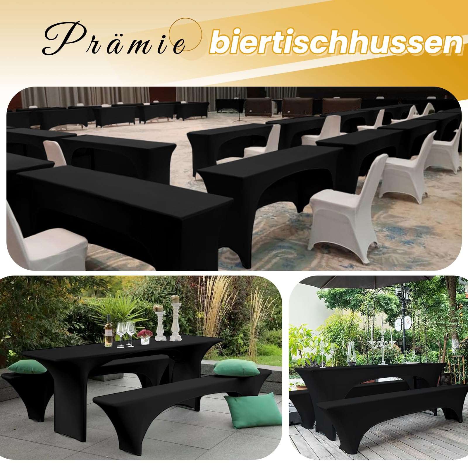 Set di 5 coperture bianche per tavolo alto pieghevole 60 cm 105 CM