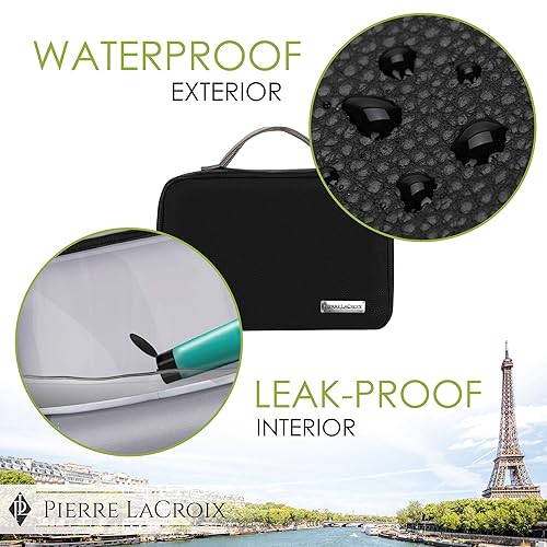 Miniatura 5 de Neceser de viaje colgante para mujeres y hombres (100% a prueba de fugas y se dobla como una bolsa de cosméticos y maquillaje)  Grande (34 x 11