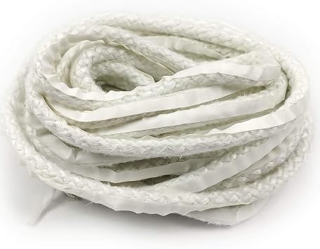 Lynn Manufacturing High Temperature Gasket Rope, 1000F Rated, 1/4 Diameter x 25ft, White w/Self Adhesive, High Density, Boiler & Furnace Door Seal, 9410