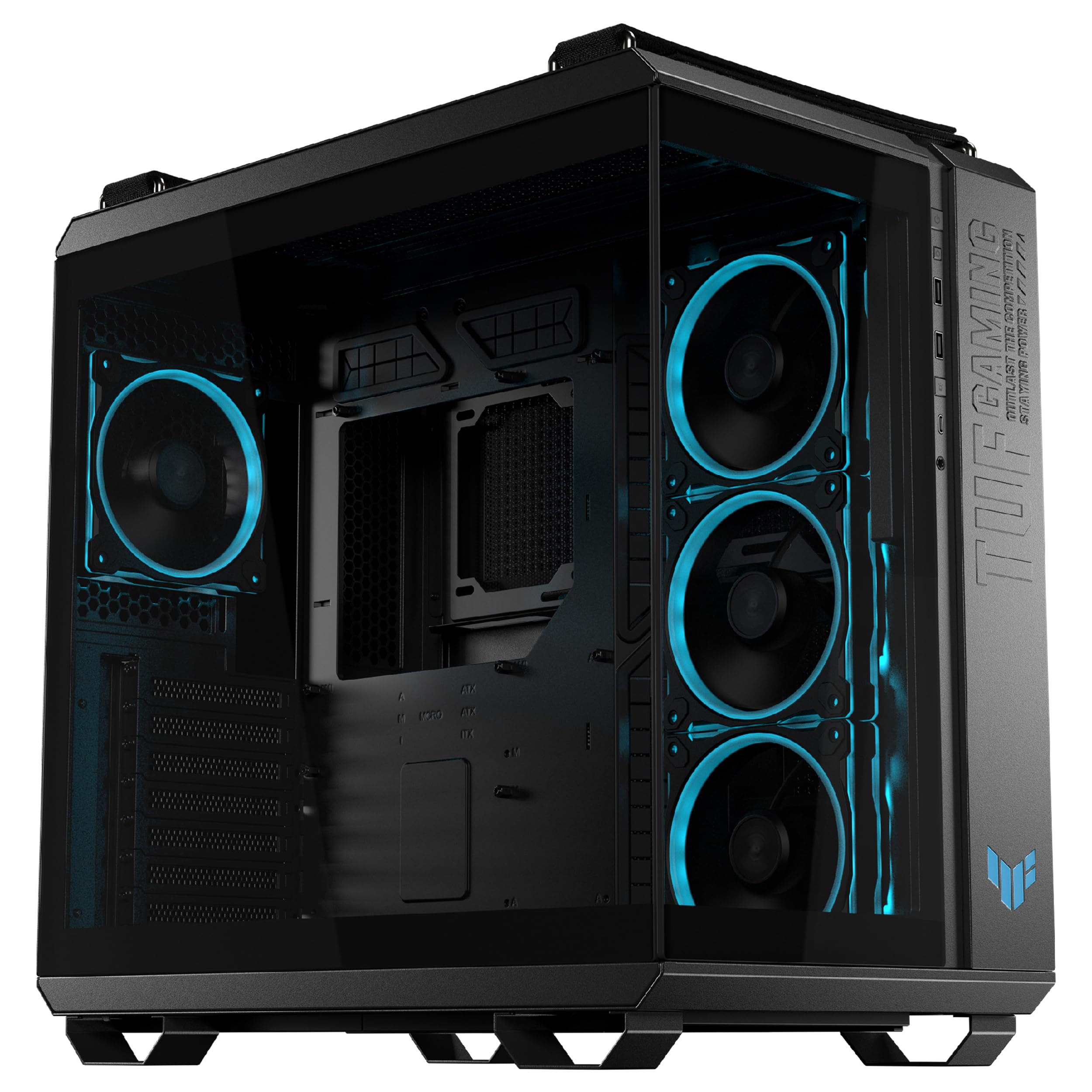 ASUS TUF Gaming GT502 Horizon Caja ATX Torre Mediana Doble Cámara USB 20 Gbps Tipo-C Negro