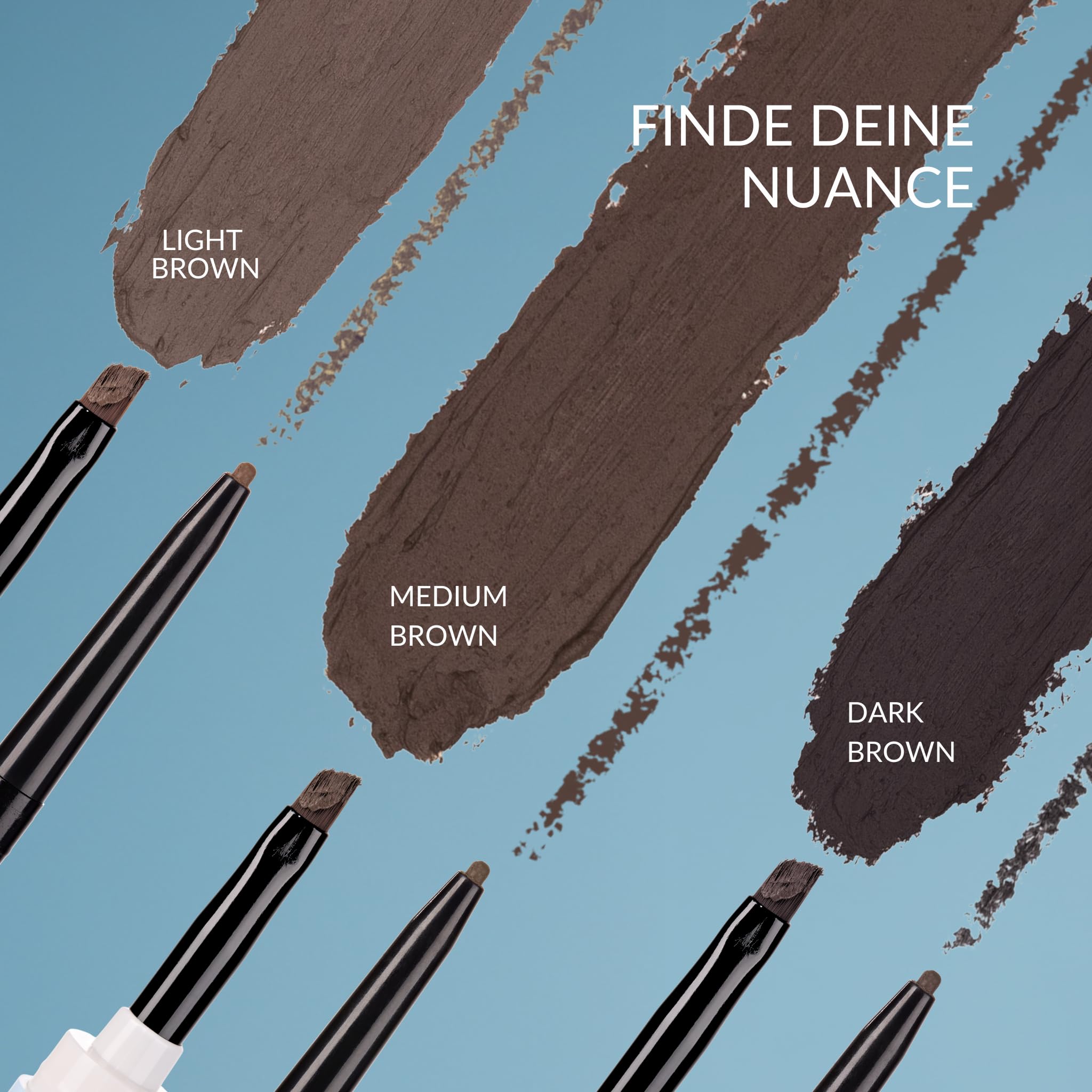 fleeky Augenbrauen-Set Brow Fix, Pomade & Micropen 3in1 - Perfekte Form Schattierung Füllung & Definition für natürliche wischfeste Ergebnisse (brown)