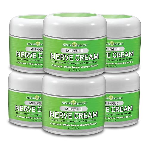 Miracle Nerve Cream  Máxima Fuerza  Mezcla de cúrcuma y árnica para aliviar molestias neuropatía  Fórmula calmante para pies y manos con MSM, B6, E