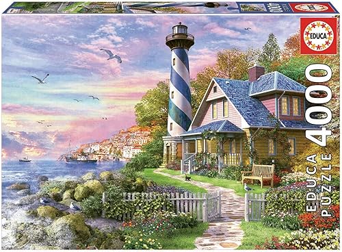 Educa - Rompecabezas de 4000 piezas para adultos | Faro en Rock Bay. Incluye servicio de piezas perdidas. Medidas: 75.59" x 53.54". a partir de 14