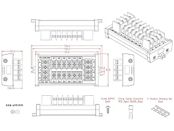 Barrier Terminal Block Power Distribution Module (2x6 Position, Screw Mount)