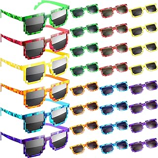 hwojjha Pixel Sunglasses Party Favors Pixel Glasses Party Favors for Kids Adults Birthday Party Pixelated Game Party Supplies