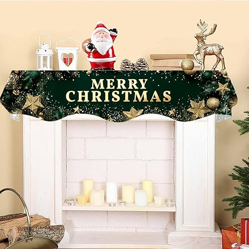 Miniatura 2 de NYZE Bufanda para Repisa de Chimenea Navideña 70 x 17 Pulgadas Cubierta Decorativa para Repisa de Chimenea de Navidad Camino de Mesa para Repisa