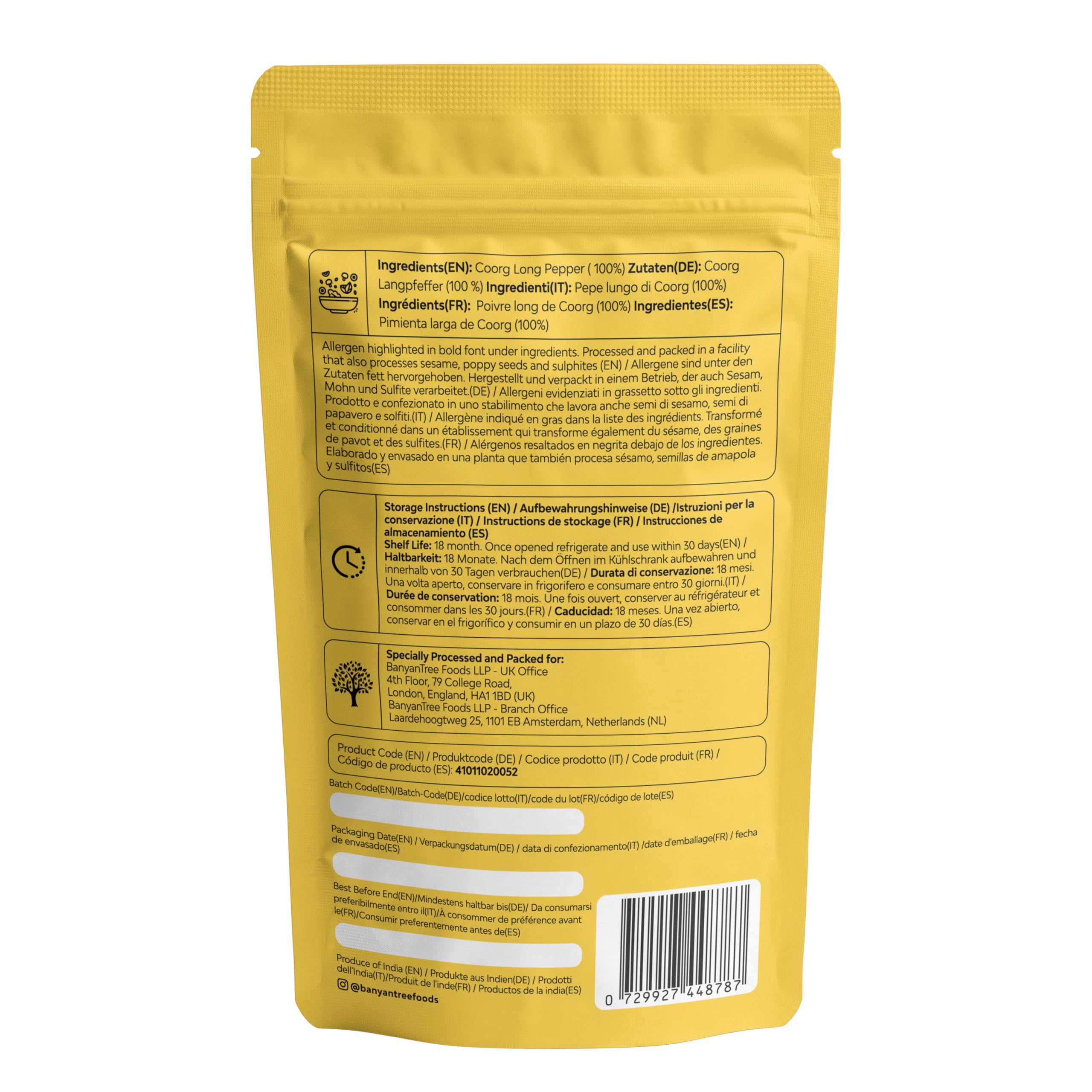 BanyanTree Foods Coorg Poivre long | Piment Pippali | Piment Pipali 100 g ~ entièrement naturel, d'origine indienne