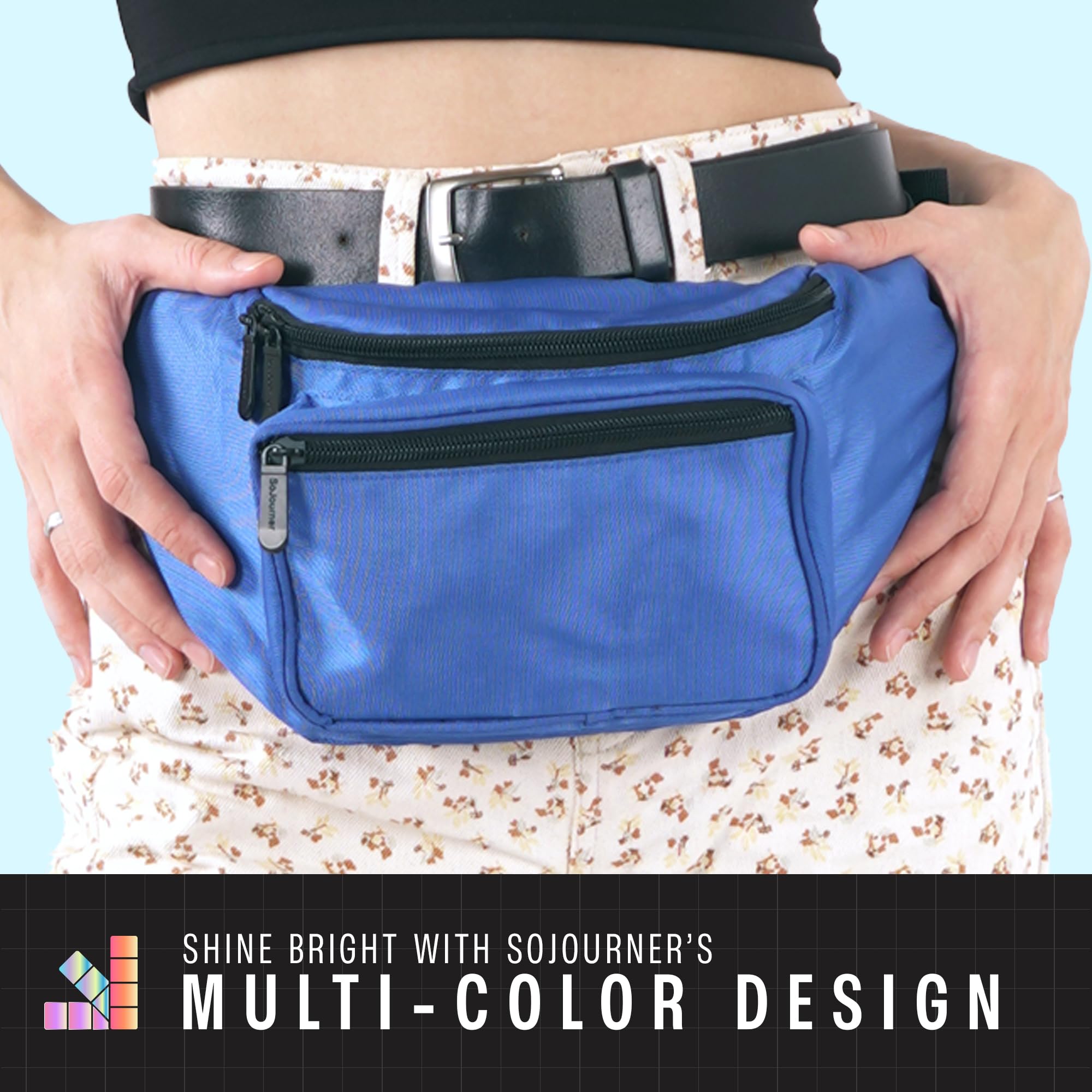 Black Fanny Pack Belt Bag I Mens Fanny Packs for Women Fashionable - Crossbody Bag Bum bag Waist Bag Waist Pack - Hands Free for Hiking, Halloween, Running, Travel, Waterproof and more