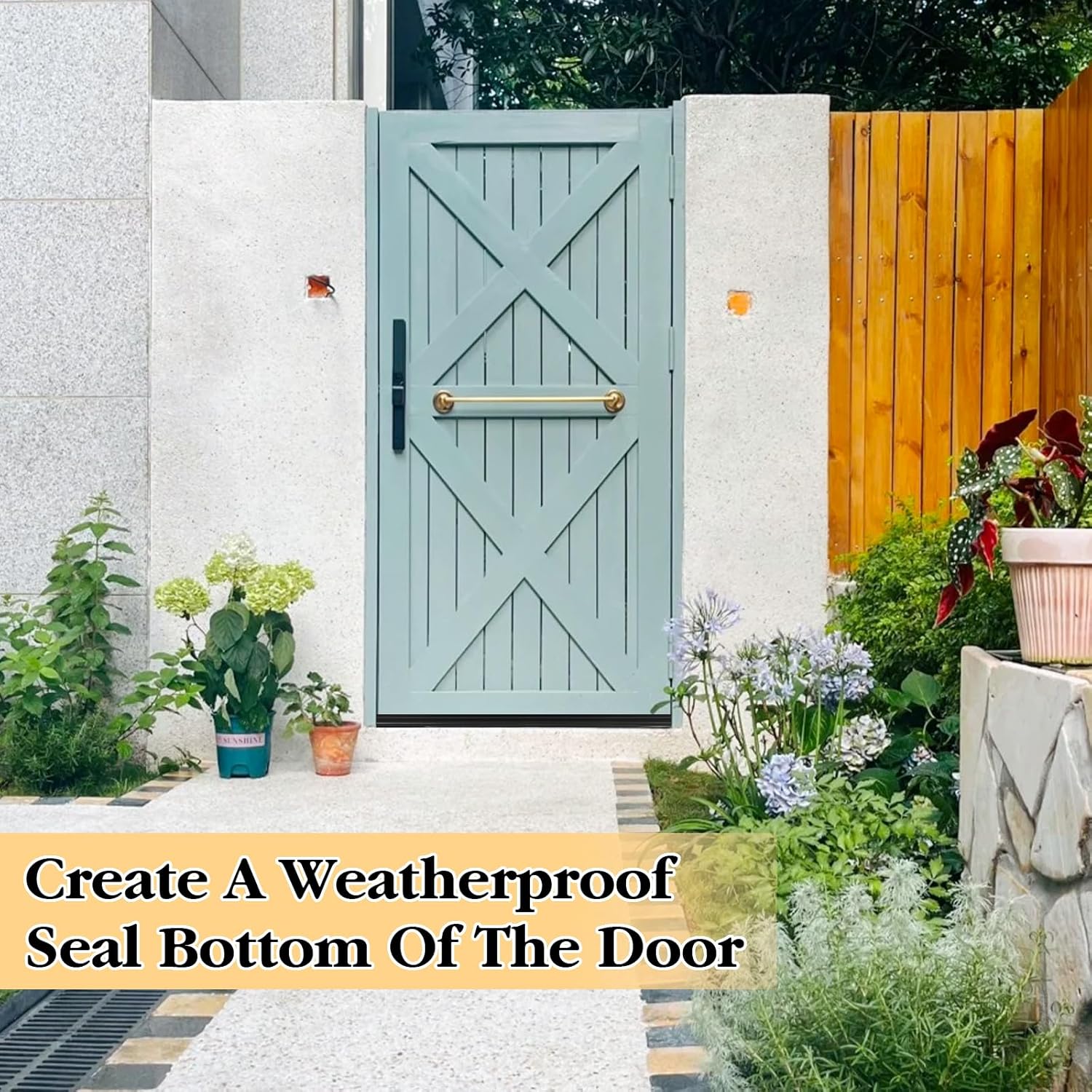 2 Pcs 36 Inch 90CM Exterior Door Sweep with Vinyl Fins, Under Door Weather Stripping Seal for Exterior Doors with Kerf Track, Replacement Bottom Door Seal Strip, Draft Stopper & Rodent Proof