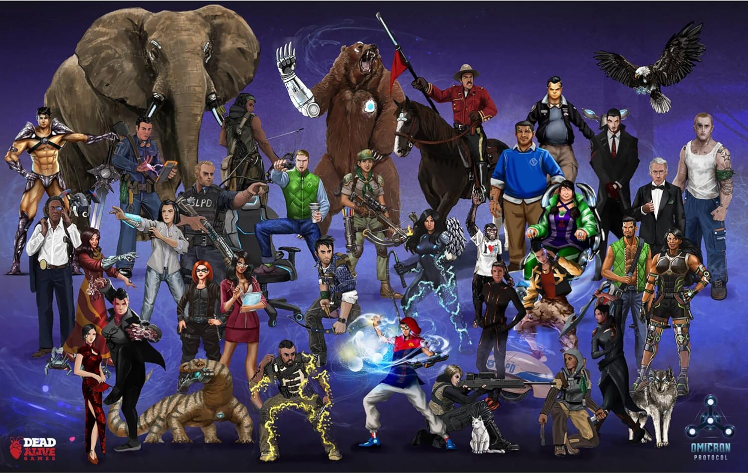 Dead Alive Games Omicron Protocol - Miniatures Board Game, an Intra-Apocalyptic Squad, Dead Alive Games, Competitive/Cooperative/Solo Modes, Ages 14+, 1-4 Players, 45-90 Minute Playing Time