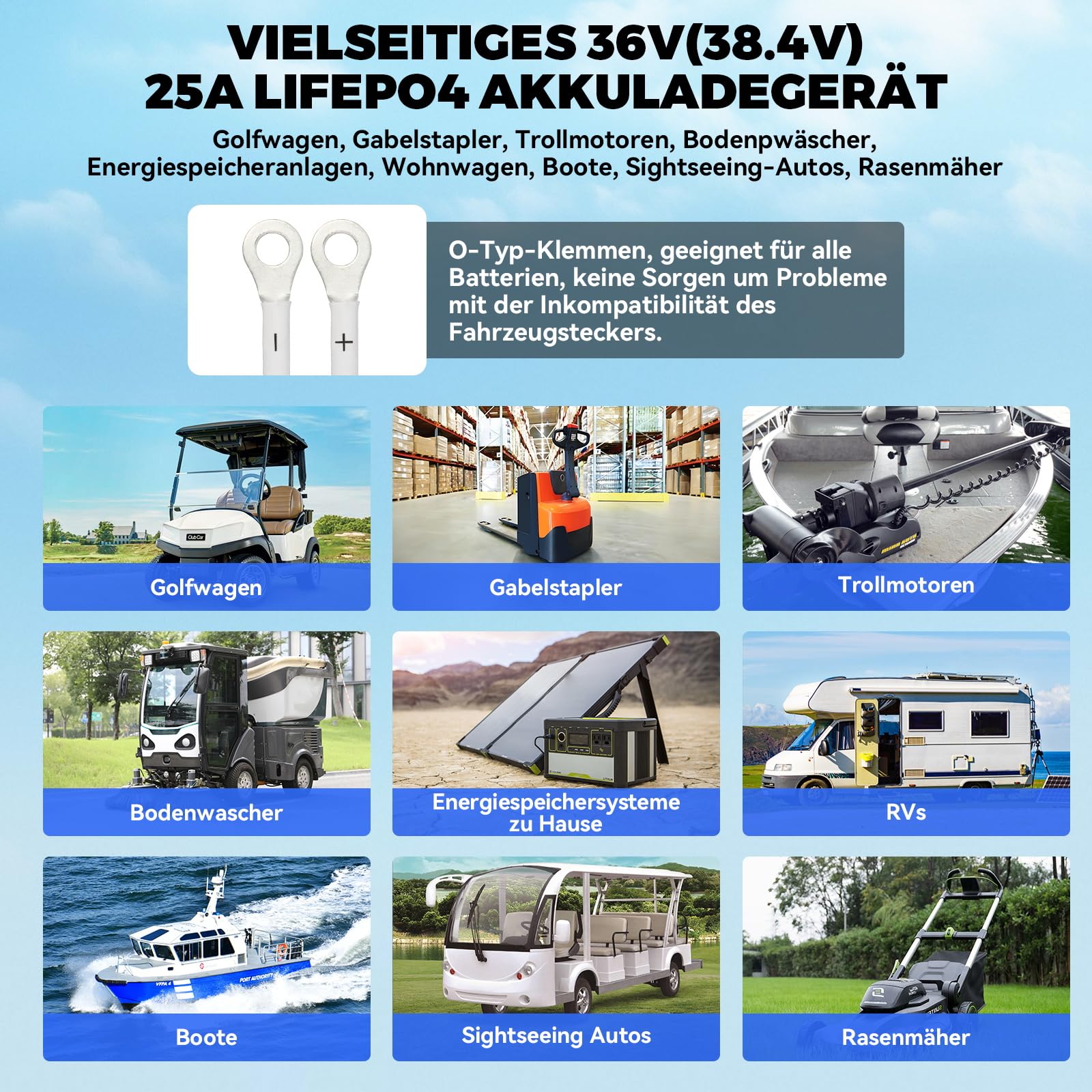 KAISAL LiFePO4 Ladegerät 43.8V 25A für 36V LiFePO4 Lithium Batterien