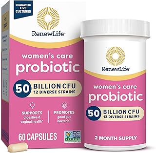 Renew Life Women's Probiotic Capsules, 50 Billion CFU Guaranteed, Supports pH Balance, Vaginal, Urinary, Digestive and Imm...