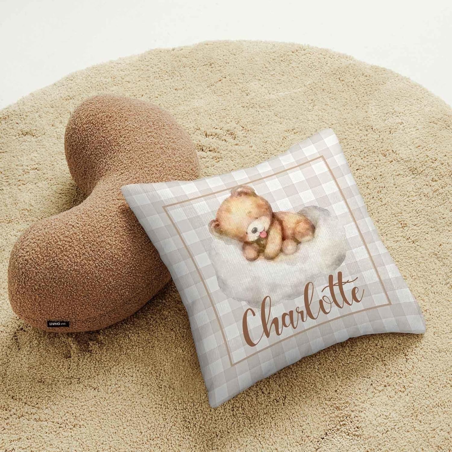 Personalized Bear & Cloud Baby Crib Bedding Set – Custom Name 3 Pcs Nursery Set for Boys & Girls, Soft Blanket, Fitted Sheet & Pillowcase – Infant Toddler Bedding, Shower Gift & Baby Nursery Decor
