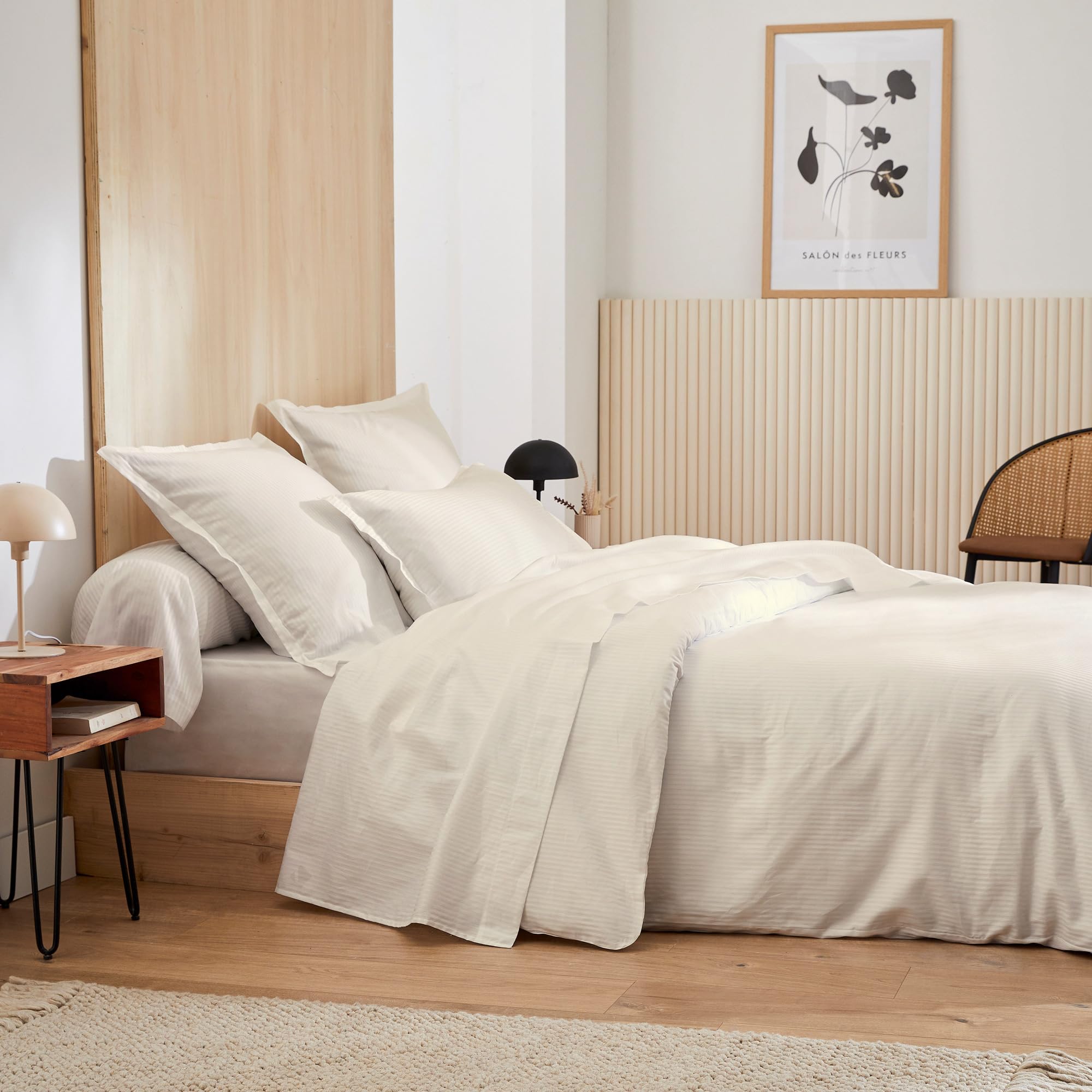 Linnea Drap Plat 240x310 cm Satin de Coton Grand HÔTEL Marron Sable