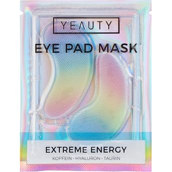 YEAUTY Extreme Energy Eye Pad Mask - Hydrogel Eye Pads with Caffeine, Hyaluronic & Peptide Complex - Fresh Kick for Dark Circ