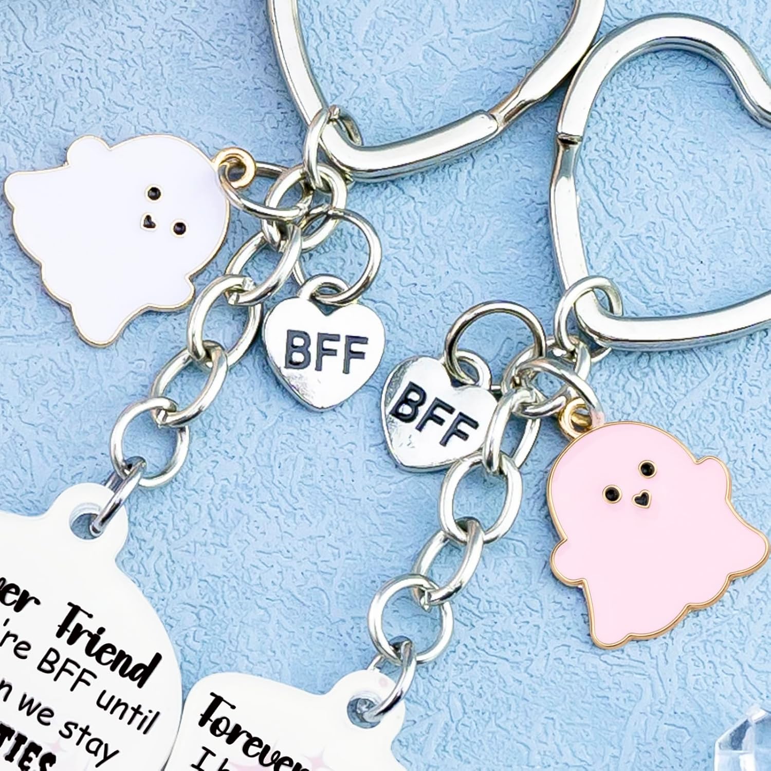 Galentines Gifts BFF Gifts for Women Bestie Gift for Women Long Distance Friendship Gift for Girls Ghost Keychain Friendship Keychain Matching Best Friend Keychains for 2 BFF Keychains for 2 - Image 7