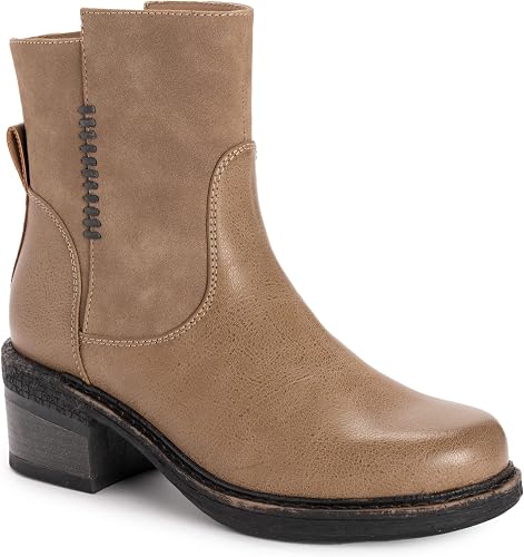 MUK LUKS Women's Logger Niagara Boots, Taupe, 7.5