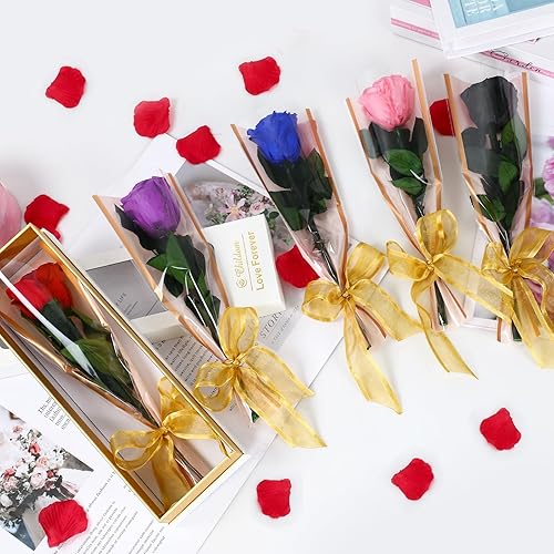 Miniatura 7 de Regalo de flores de San Valentín para ella, flor de rosa azul, regalos únicos de San Valentín, rosa de flor de amor, idea de regalo de rosas azules