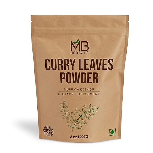 MB Herbals Curry Leaf Powder 227 Gram  8 oz  Curry Leaves Powder  Promotes Hair Growth  Hair Volume  Thicker Hair