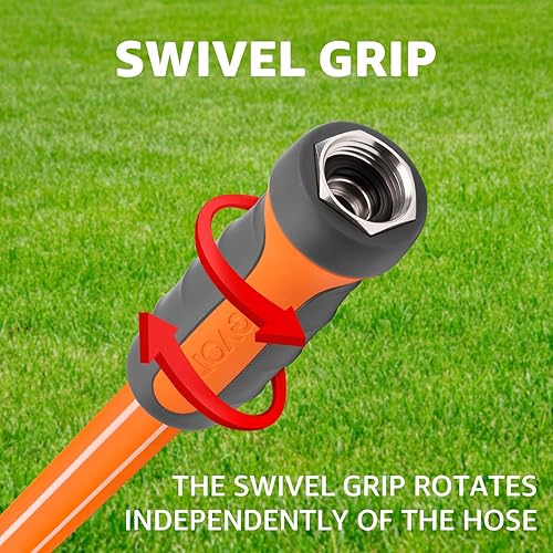 Miniatura 5 de Fevone Manguera de jardín de 3 pies x 58 pulgadas, manguera de agua resistente con agarre giratorio fácil de conectar, polímero híbrido, manguera
