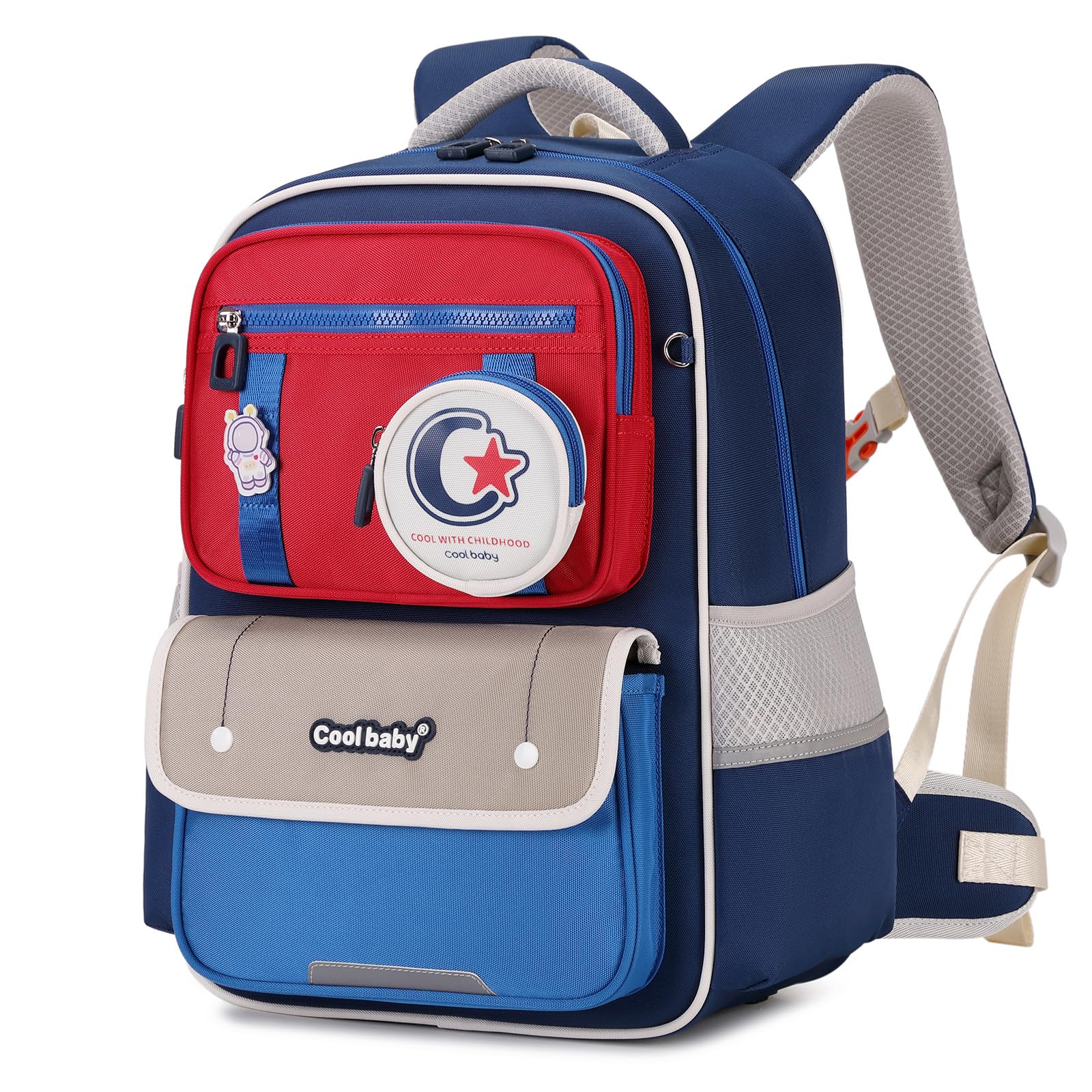 Amythe Schoolrugzak meisjes jongens ergonomisch 1-5e klas met borstband Amythe Schoolrugzak meisjes jongens ergonomisch 1-5e klas met borstband