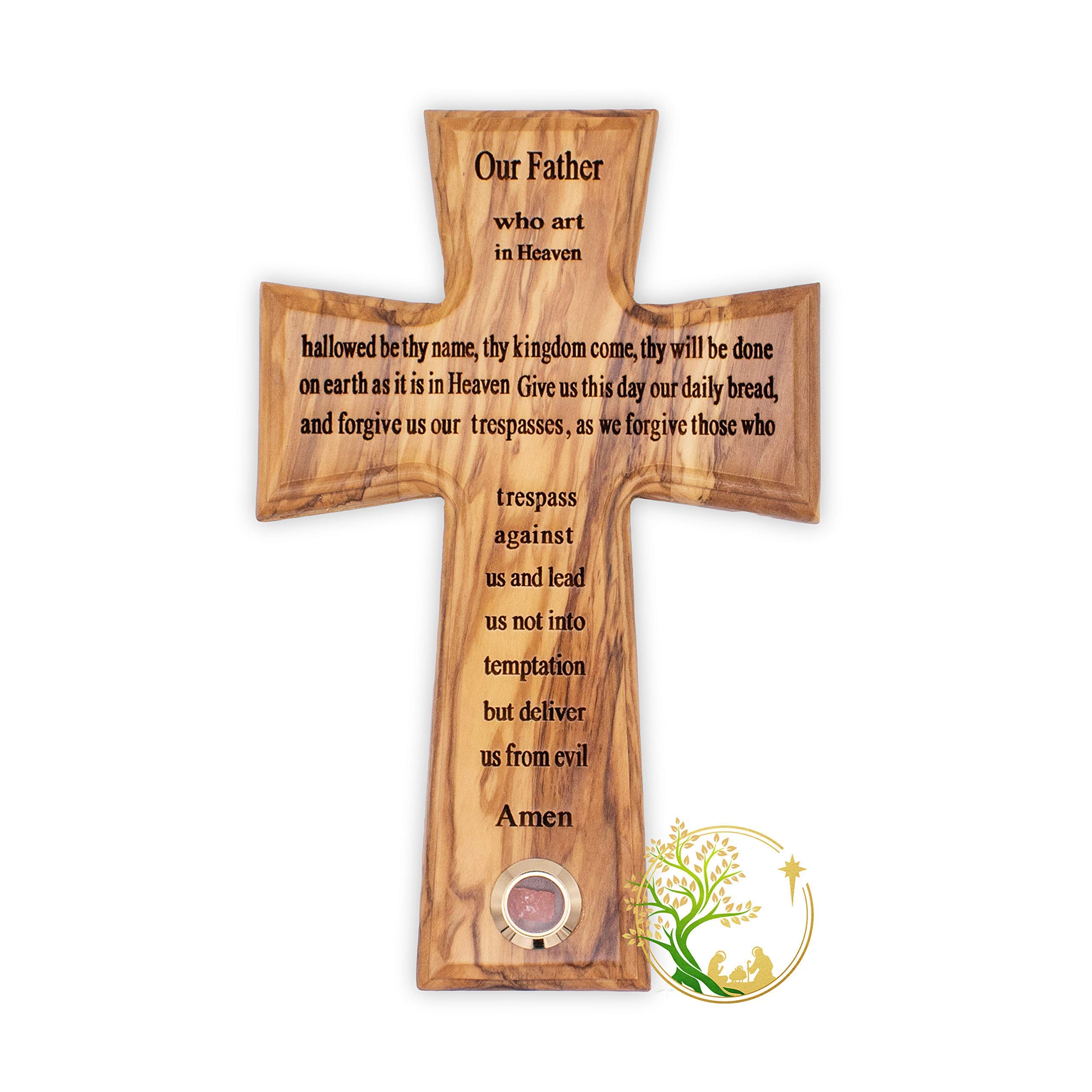 Our father prayer wooden cross made in the Holy Land - Lord's Prayer Religious Wall Decor -Hand carved & lasercut by Christian artist. Decorative Holy cross -Religious Gift for all Christian occasions